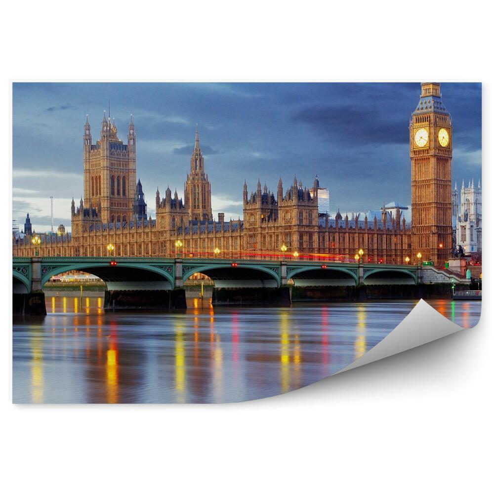 Fototapeta na stenu Súmrak zamračenej oblohy osvetľuje mesto Big Ben