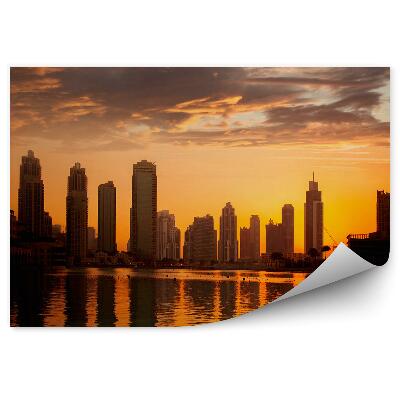 Fototapeta na stenu Západ Slnka Obloha Pohľad Na Mesto Budovy