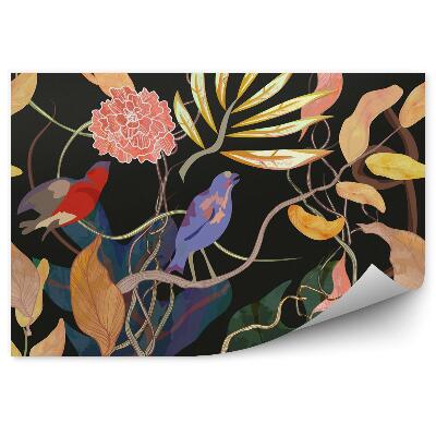 Fototapeta na stenu Kvety a vtáky