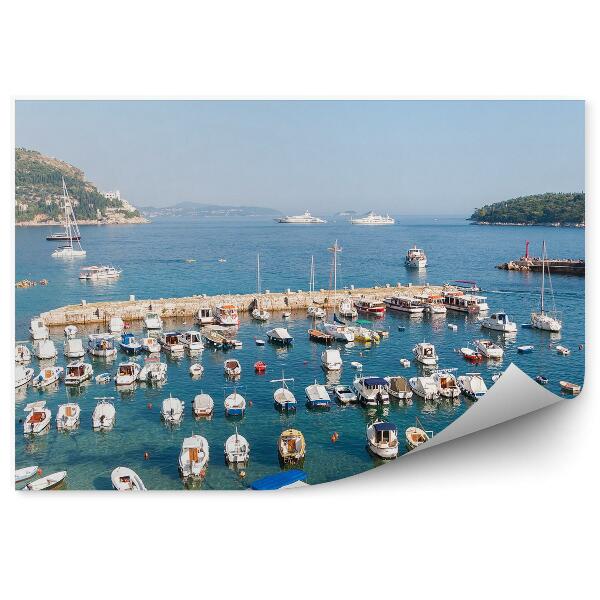 Fototapeta na stenu Dubrovník prístav lode hory jachty more svätojánska pevnosť