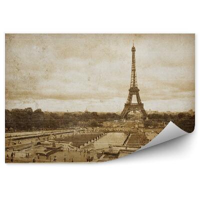 Fototapeta Stara razglednica Pariza s pogledom na mesto v sepiji
