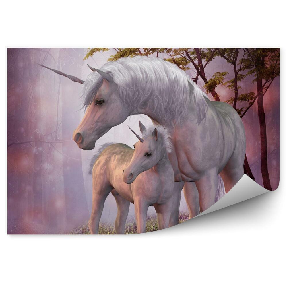 Fototapeta Kobyla jednorožca a žriebä
