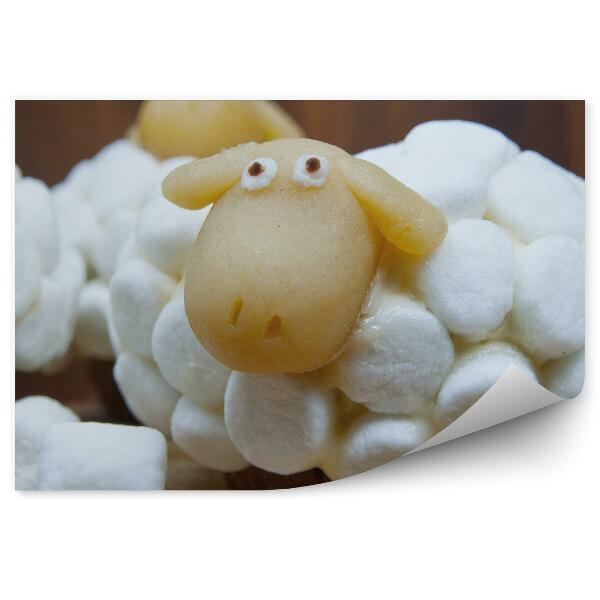 Fototapeta na stenu Veľkonočné cupcakes ovečky marshmallow dezert pečivo