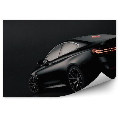 Fototapeta Čierne Športové Auto Na Čiernom Pozadí