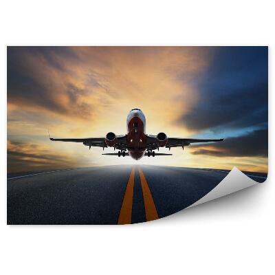 Fototapeta na stenu Osobné lietadlo štartujúce z pristávacej dráhy