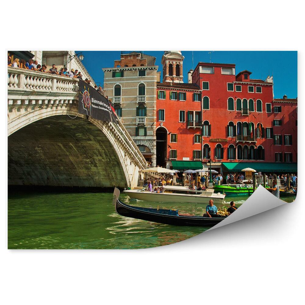 Fototapeta na stenu Pohľad kanál Grande Benátky most Rialto ľudia budovy Taliansko