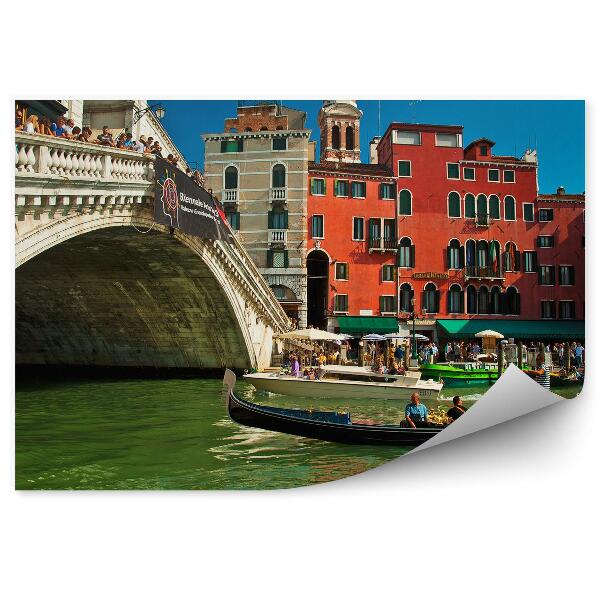 Fototapeta na stenu Pohľad kanál Grande Benátky most Rialto ľudia budovy Taliansko