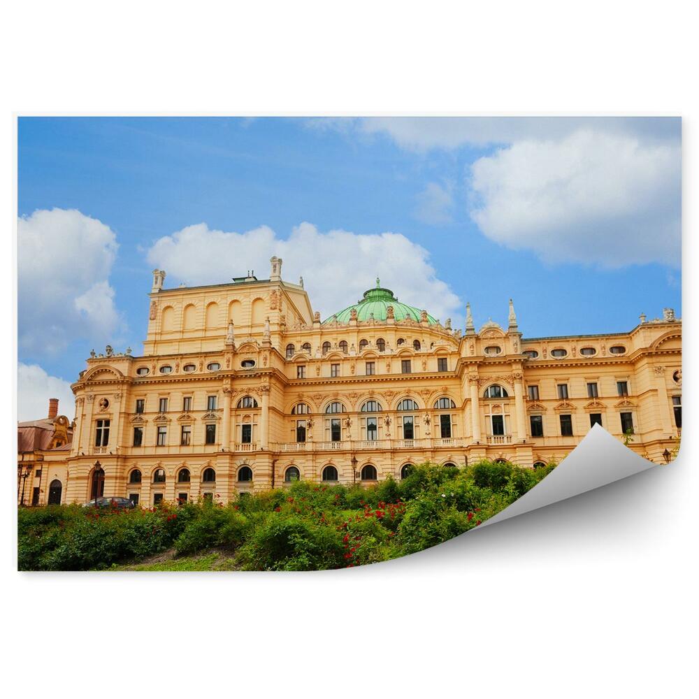 Fototapeta na stenu Divadlo Słowackého Krakov kopec rastliny obloha mraky