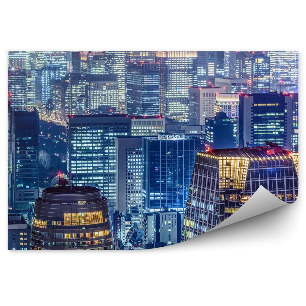 Fototapeta na stenu Tokio Obchodná Štvrť Svetlá Noc