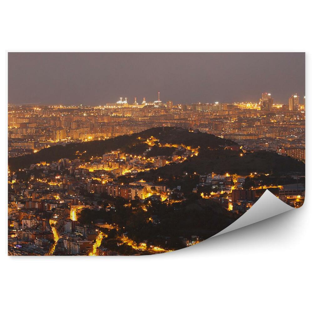 Fototapeta Pohľad z vtáčej perspektívy Barcelona Španielsko noc