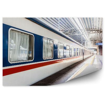 Fototapeta Stopnice na železniški postaji postanek vlaka