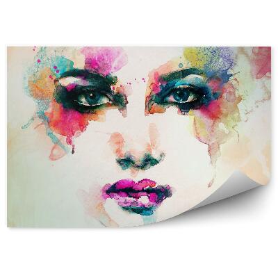 Fototapeta Portrét Ženy Abstraktné Pozadie Akvarel Móda