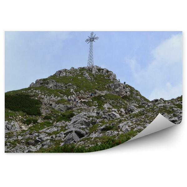 Fototapeta Giewont kríž skaly rastliny pohľad tatry hory