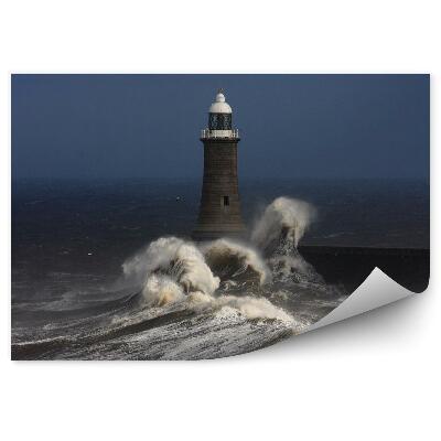 Fototapeta na stenu Maják betónové mólo vlny