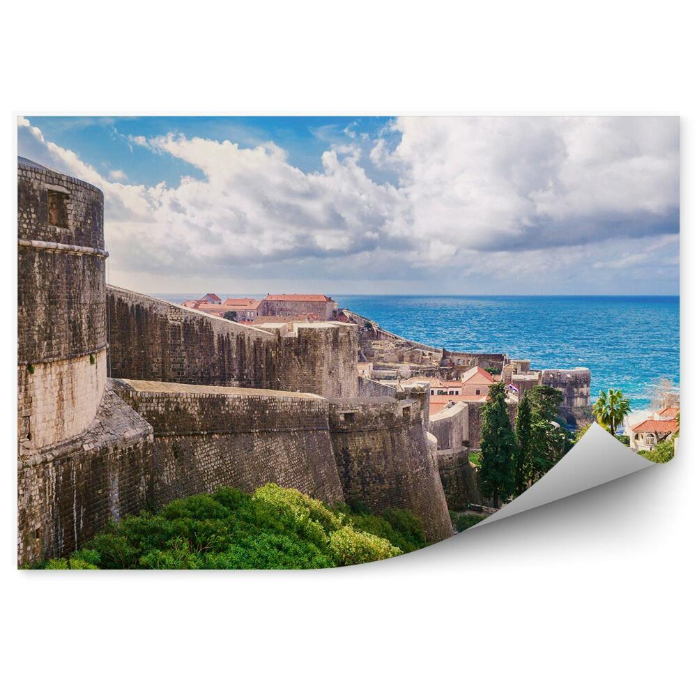 Fototapeta na stenu Múr staré mesto cesta doprava obloha mraky more Dubrovník