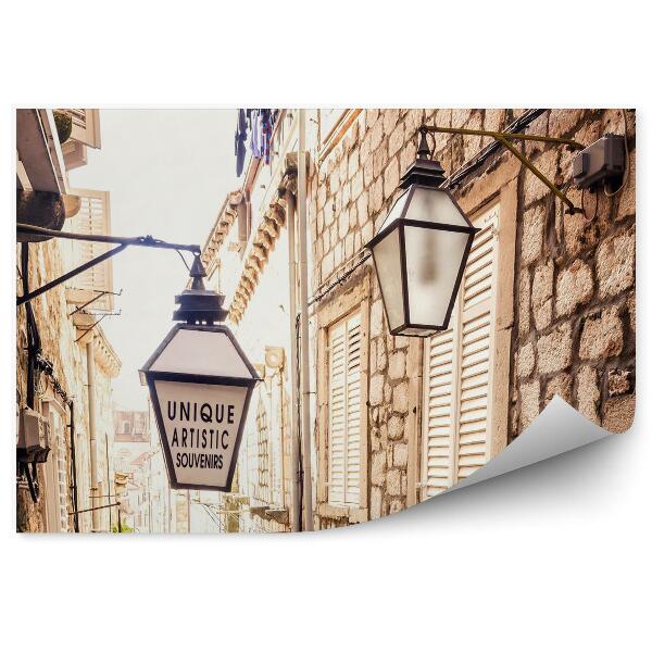 Fototapeta Strmé schodisko a úzka ulica v starom meste dubrovníka