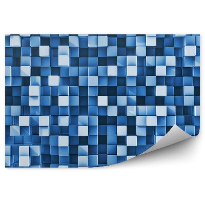 Fototapeta 3D kocka modré perspektívne štvorce