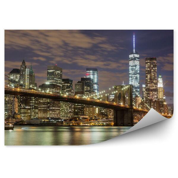 Fototapeta na stenu Brooklynský most a mrakodrapy v centre New Yorku