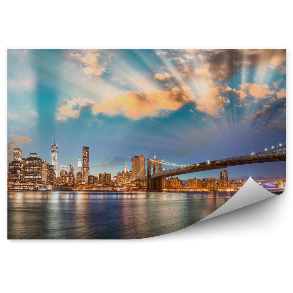 Fototapeta na stenu Panoráma Brooklynského mosta a Manhattanu