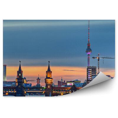 Fototapeta Oberbaum Bridge Berlín budovy rieka západ slnka