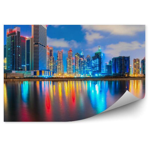 Fototapeta Mrakodrapy obloha svetlá mraky oceán Dubaj