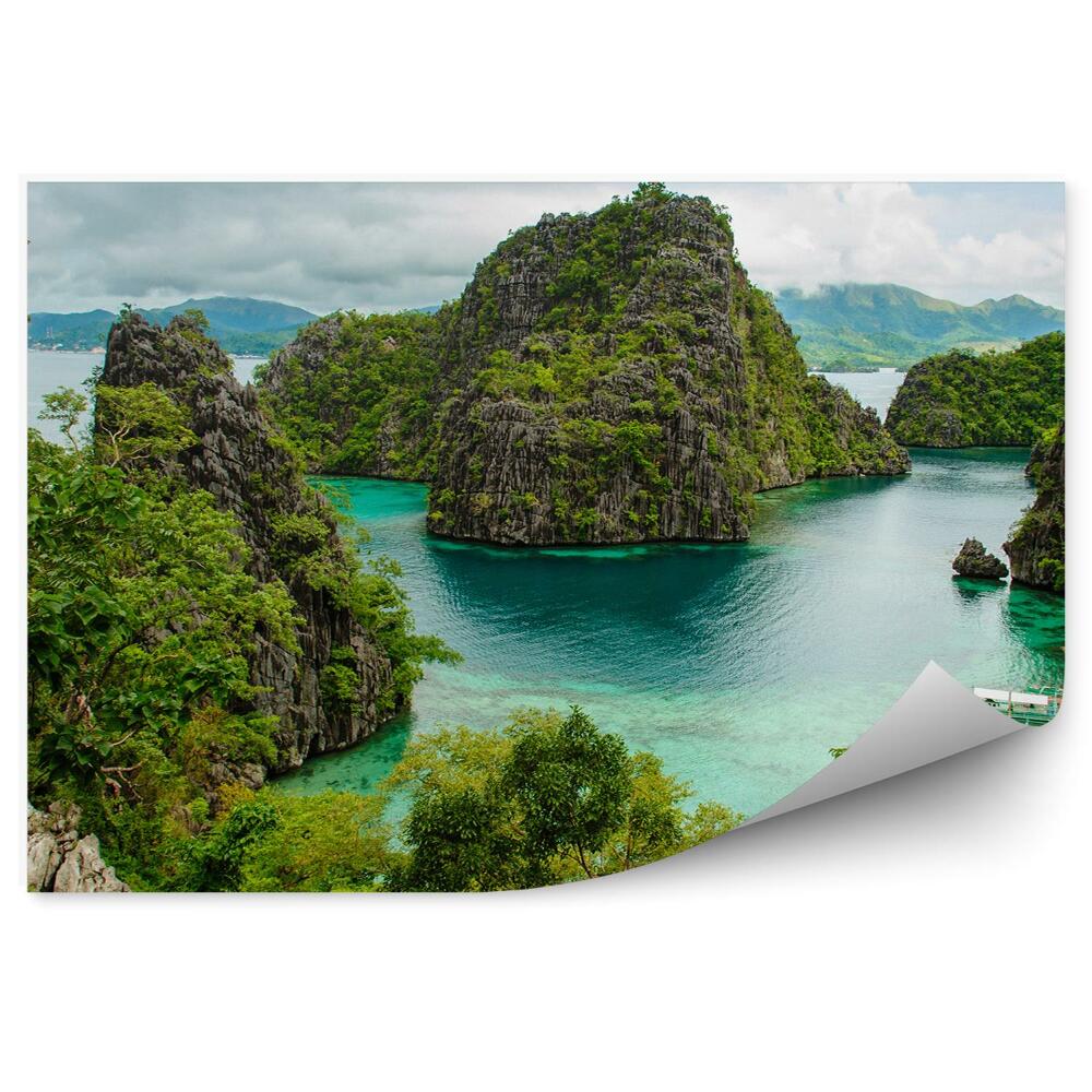 Fototapeta na stenu Lode Domy Rastliny Voda Hory Skaly