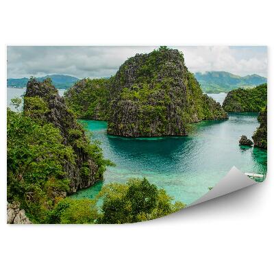 Fototapeta na stenu Lode Domy Rastliny Voda Hory Skaly