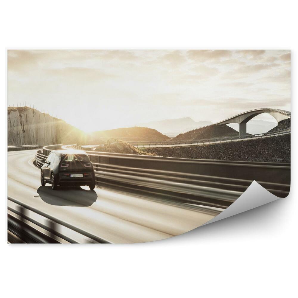 Fototapeta Cestovné Auto Na Cestnom Moste