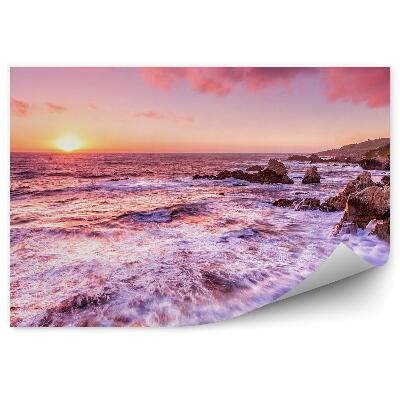 Fototapeta Oceán Hory Skaly Obloha Mraky Západ Slnka