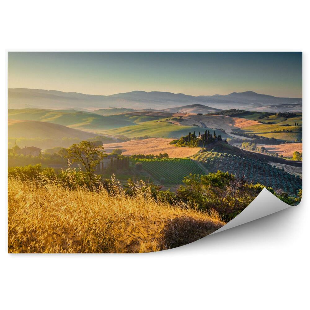 Fototapeta na stenu Toskánska krajina panoráma východ slnka val d'orcia taliansko
