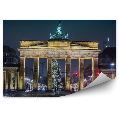 Fototapeta na stenu Brandenburská brána Berlín Vianočné dopravné značky autá