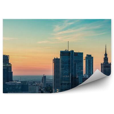 Fototapeta Pohľad z vtáčej perspektívy na varšavské mrakodrapy