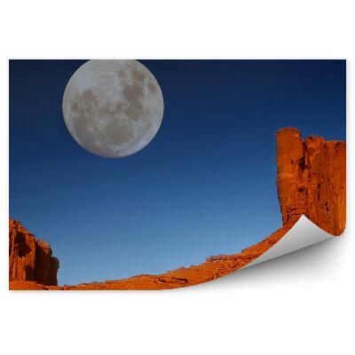 Fototapeta na stenu Údolie Skál Arizona Utah Mesiac Obloha