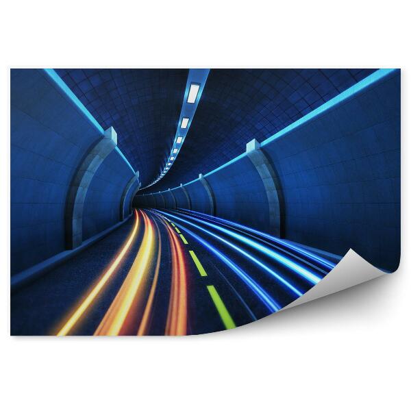 3d fototapeta Svetelné pruhy v tuneli zo svetiel automobilov