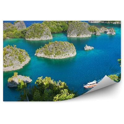 Fototapeta na stenu Skaly Stromy Jachty Stromy Oceán Palmy