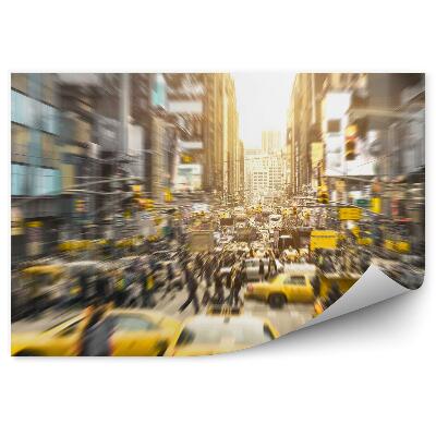 Fototapeta Taxíky a ľudia na ulici v New Yorku