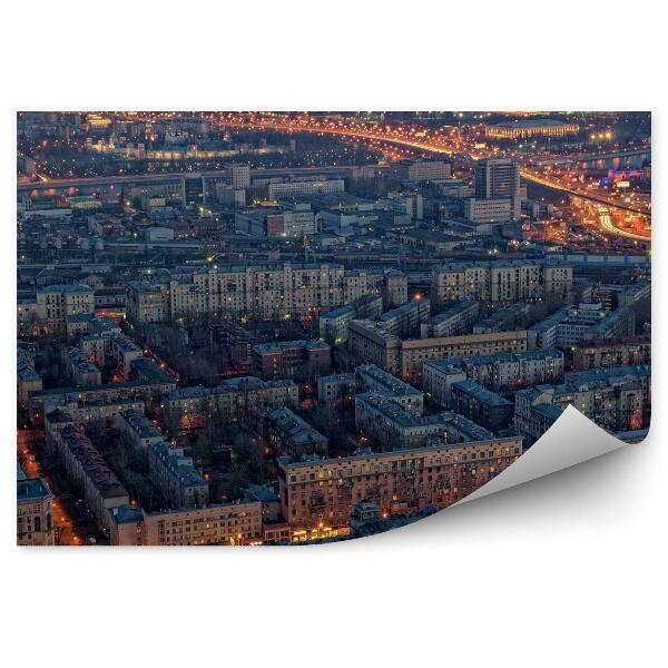 Fototapeta Panoráma mesta cesta svetla Moskva rieka