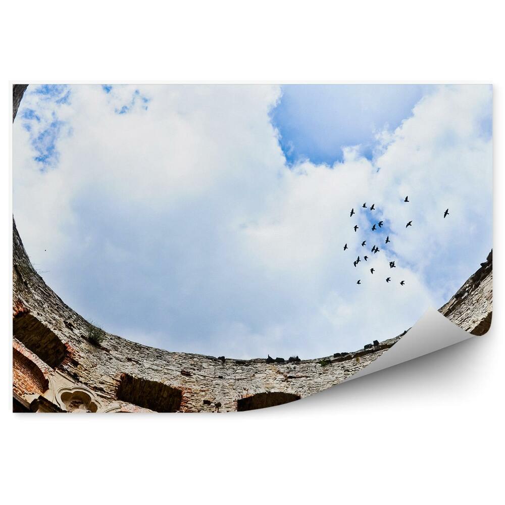 Fototapeta Impresivne grajske ruševine perspektiva neba