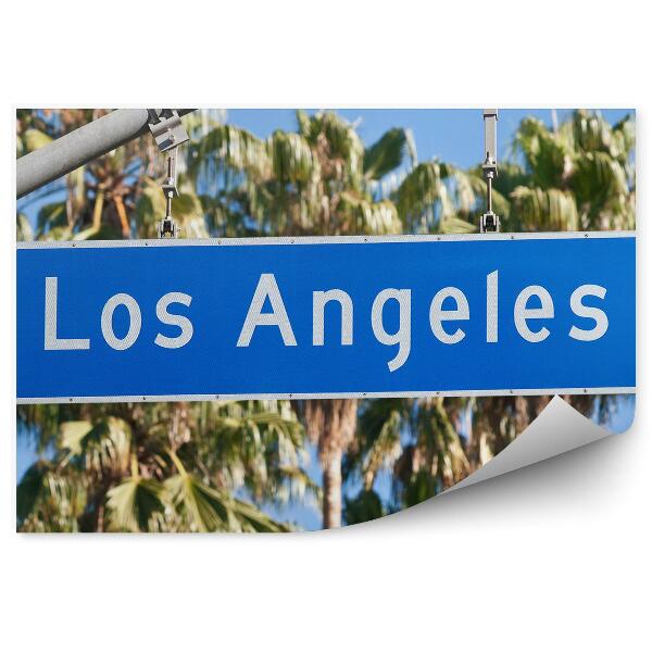Fototapeta na stenu Pouličný nápis Los Angeles palmy obloha