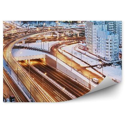 Fototapeta Moskva Križovatka Ciest Zimná Ulica Vozovka