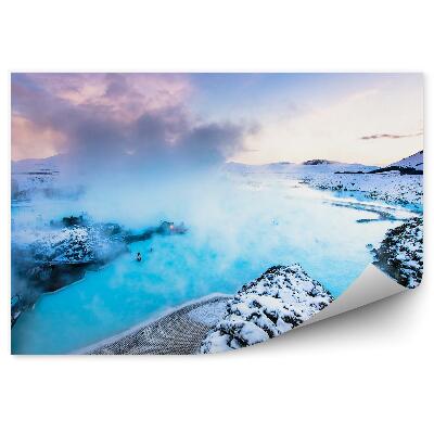 Fototapeta Modrá Lagúna Island Snehový Dym