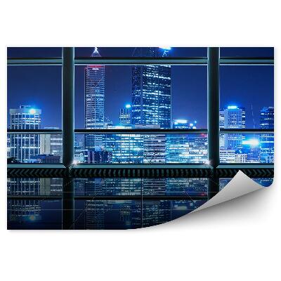 Fototapeta Mrakodrapy budovy svetelná žiara pohľad za oknom