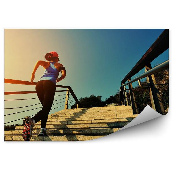 Fototapeta na stenu Tek po stopnicah športni fitnes