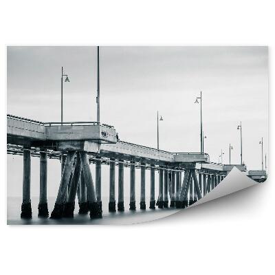 Fototapeta na stenu Sépiové Mólo More Benátky Mraky Lampy