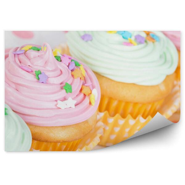 Fototapeta na stenu Pastelové cupcakes hviezdičky vajíčka posýpky sladkosti