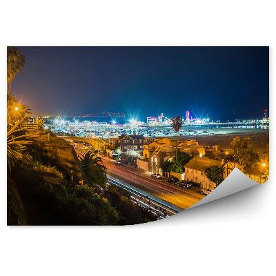 Fototapeta na stenu Vegetacija nočne luči cesta v mestu