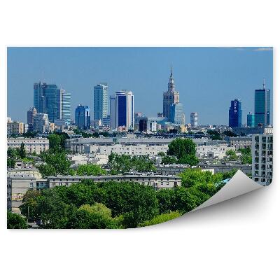 Fototapeta Palác kultúry a vedy mrakodrapy stromy Varšava nebo