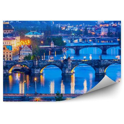 Fototapeta na stenu Mosty panoráma Praha noc svetla