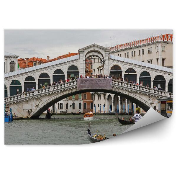 Fototapeta Most kanál Rialto kanál Grande budovy gondoly ľudia Benátky