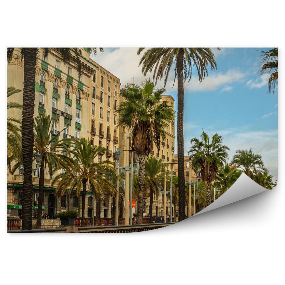 Fototapeta na stenu Barcelona oblačno nebo palme ulica